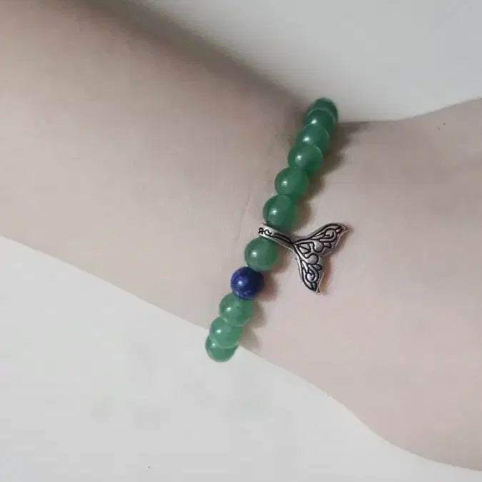 [BUNJANG] Green Aventurine Gemstone Point Color Bracelet / 그린 아벤츄린 원석 포인트 컬러 팔찌