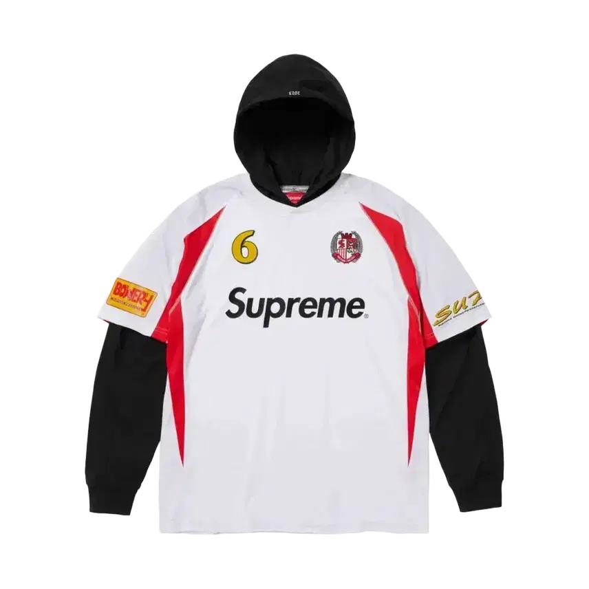 [BUNJANG] Supreme Hooded Soccer Jersey White / 슈프림 후드 사커 저지 화이트 - 23FW