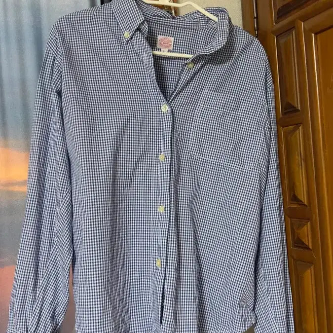 [SOLD OUT] 체크 네이비 남방