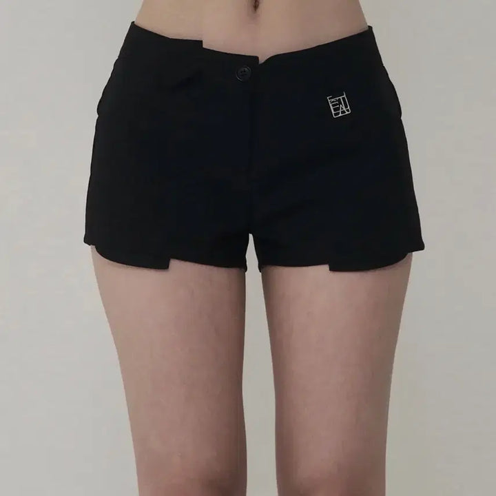[BUNJANG] EtOsome Colorblock Layered Micro Shorts Pants Black Size 1 / 에트오소메 배색 레이어 셋업 마이크로 쇼츠 팬츠 블랙 1사이즈