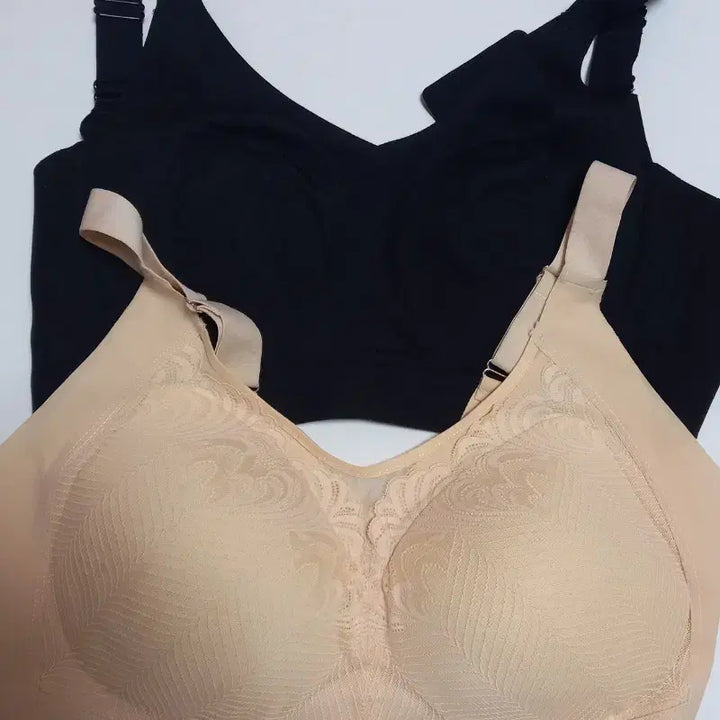 [BUNJANG] Seamless Bra Set Black/Beige / 심리스 브라 세트 블랙/베이지