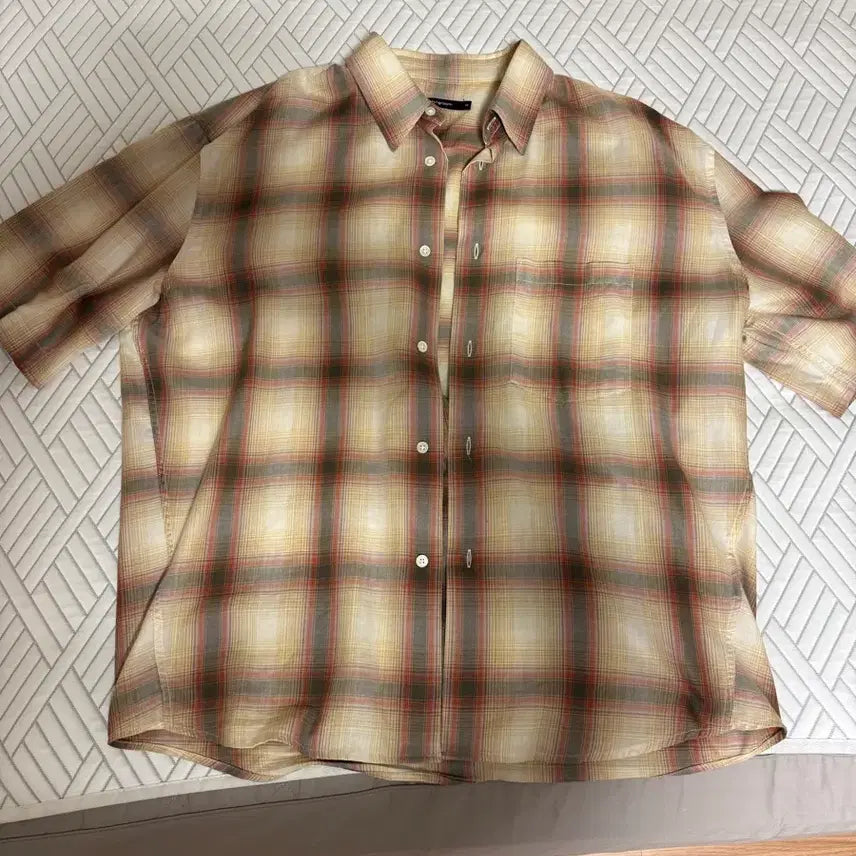[BUNJANG] Hatching Room Ombre Short Sleeve Shirt Orange / 해칭룸 옴브레 반팔셔츠 오렌지 (3size)