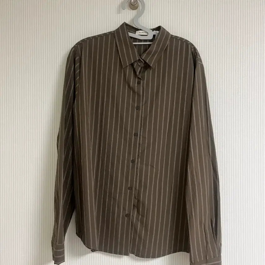 [BUNJANG] Brown Stripe Shirt / (새상품) 브라운 스프라이트 셔츠