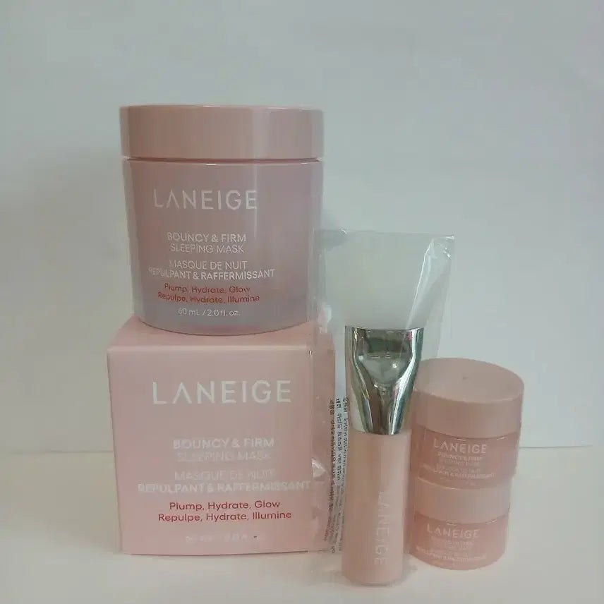 [BUNJANG] Laneige Bouncy &amp; Sleeping Mask + Face Brush Set / 라네즈 바운시앤슬리핑 마스크+팩브러쉬