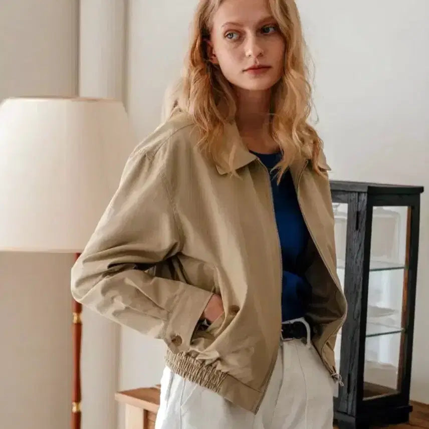 [BUNJANG] LAMINEZ Two-Way Minimal Blouson Jacket Free Size / 라미네즈(LAMINEZ) 투웨이 미니멀 블루종 자켓 프리사이즈 새상품