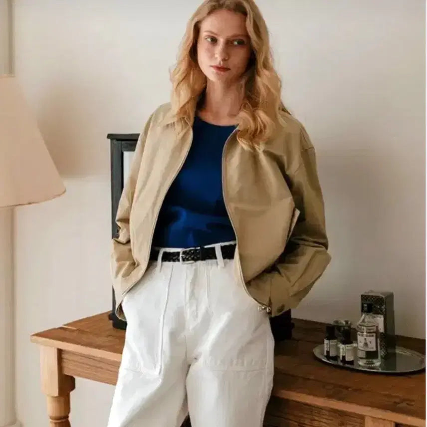 [BUNJANG] LAMINEZ Two-Way Minimal Blouson Jacket Free Size / 라미네즈(LAMINEZ) 투웨이 미니멀 블루종 자켓 프리사이즈 새상품