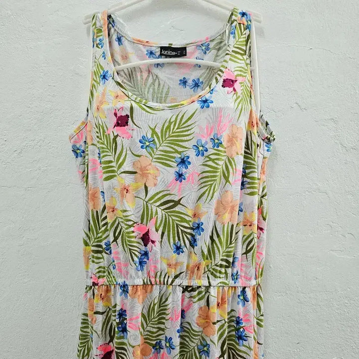 [BUNJANG] JANINA Sleeveless Long Dress Multicolor Cotton / JANINA 민소매 롱 원피스 여 38 J6447