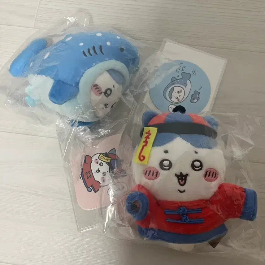 [BUNJANG] Chiikawa Nagano Market Ghost Hachiware &amp; Shark Hachiware Mascot Set / 치이카와 나가노마켓 강시 하치와레 + 상어 하치와레