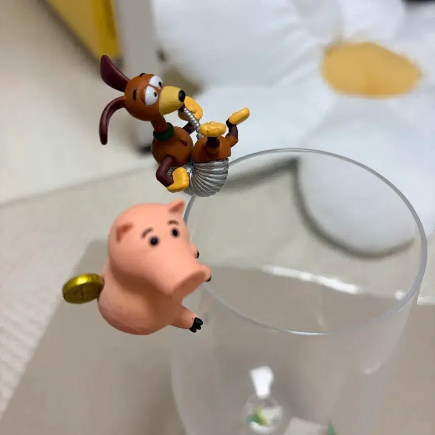 [BUNJANG] Toy Story Slinky &amp; Ham Figurine Set / 토이스토리 슬링키 피규어 햄 피규어 (컵장식)