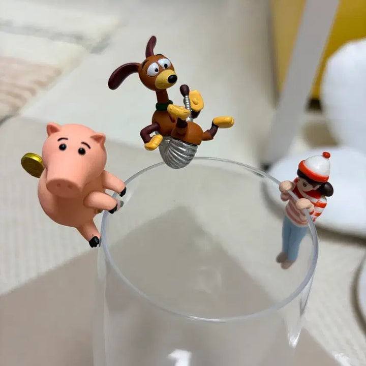 [BUNJANG] Toy Story Slinky &amp; Ham Figurine Set / 토이스토리 슬링키 피규어 햄 피규어 (컵장식)