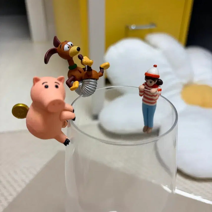 [BUNJANG] Toy Story Slinky &amp; Ham Figurine Set / 토이스토리 슬링키 피규어 햄 피규어 (컵장식)