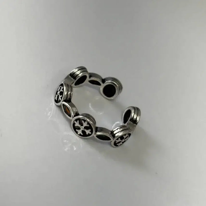 [BUNJANG] Silver Ring Snowflake Engraved / 실버반지