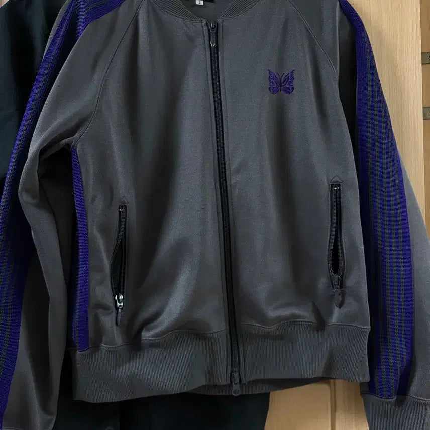 [BUNJANG] Needles Track Jacket Grey Purple Size 2 / 니들스 트랙 자켓 그레이 퍼플 2사이즈