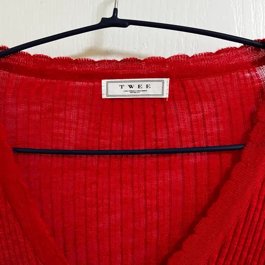 [BUNJANG] TWEE Red Summer Cardigan / 트위 TWEE 레드 여름가디건