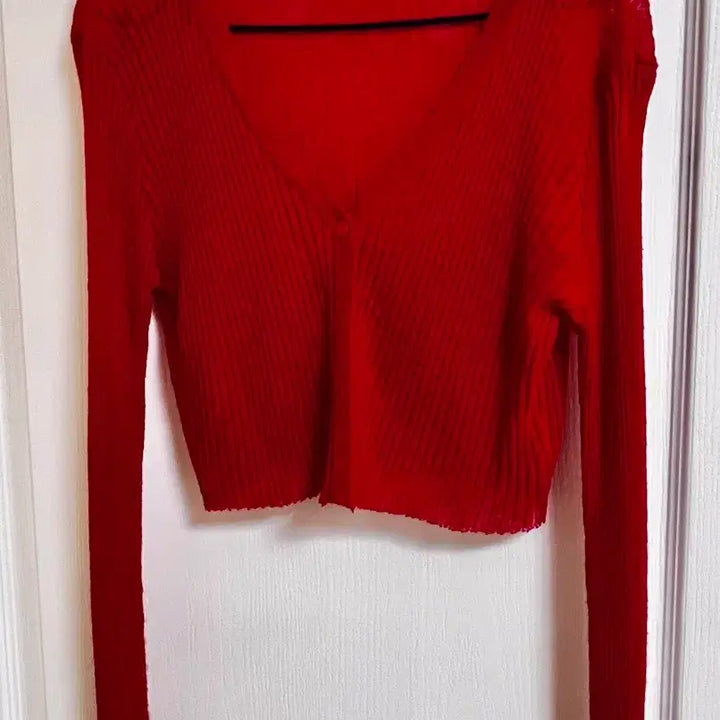 [BUNJANG] TWEE Red Summer Cardigan / 트위 TWEE 레드 여름가디건
