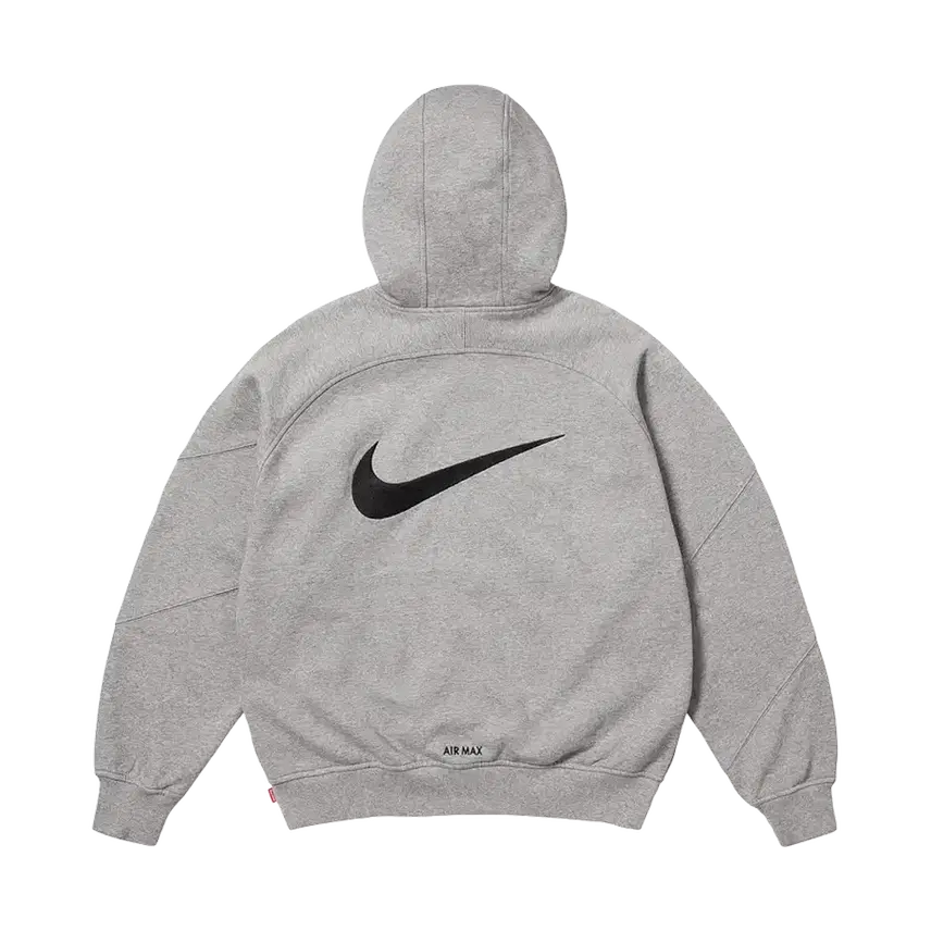 [BUNJANG] Supreme x Nike Zip-Up Hoodie Sweatshirt Heather Grey - 25SS / 슈프림 x 나이키 집업 후드 스웨트셔츠 헤더 그레이 - 25SS
