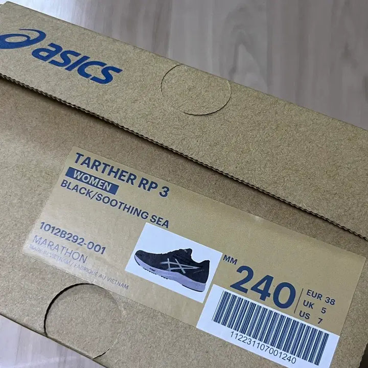 [BUNJANG] Asics Tarther RP 3 Running Shoes Black Size 240 / 아식스 타사RP3 240