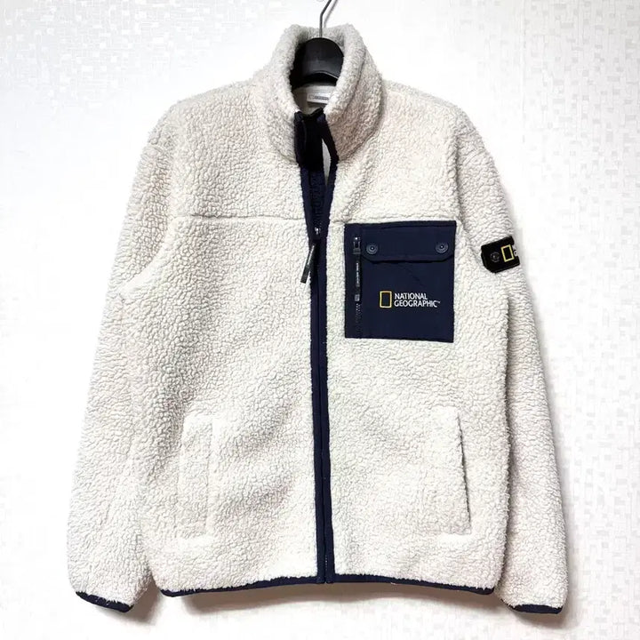 [BUNJANG] National Geographic Zip-Up Fleece Jacket (M) / [M,95]내셔널지오그래픽 와펜 후리스 플리스 자켓