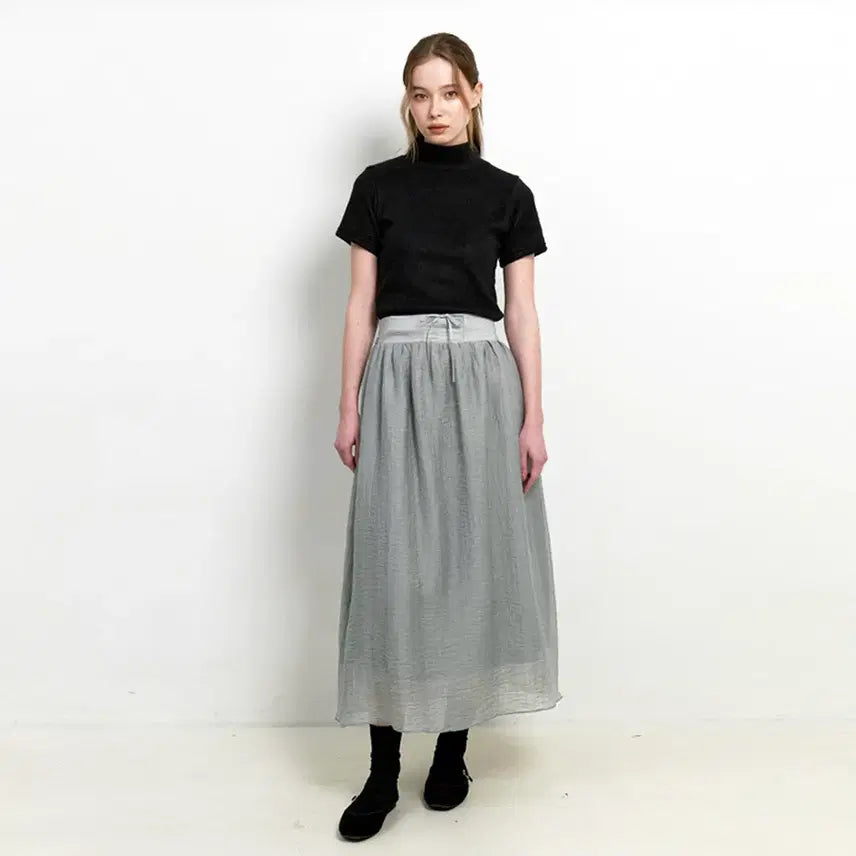 [BUNJANG] KINDABABY Corset Ribbon Layered Skirt (Gray) / 카인더베이비(KINDABABY) 코르셋 리본 레이어드스커트55-66새상품