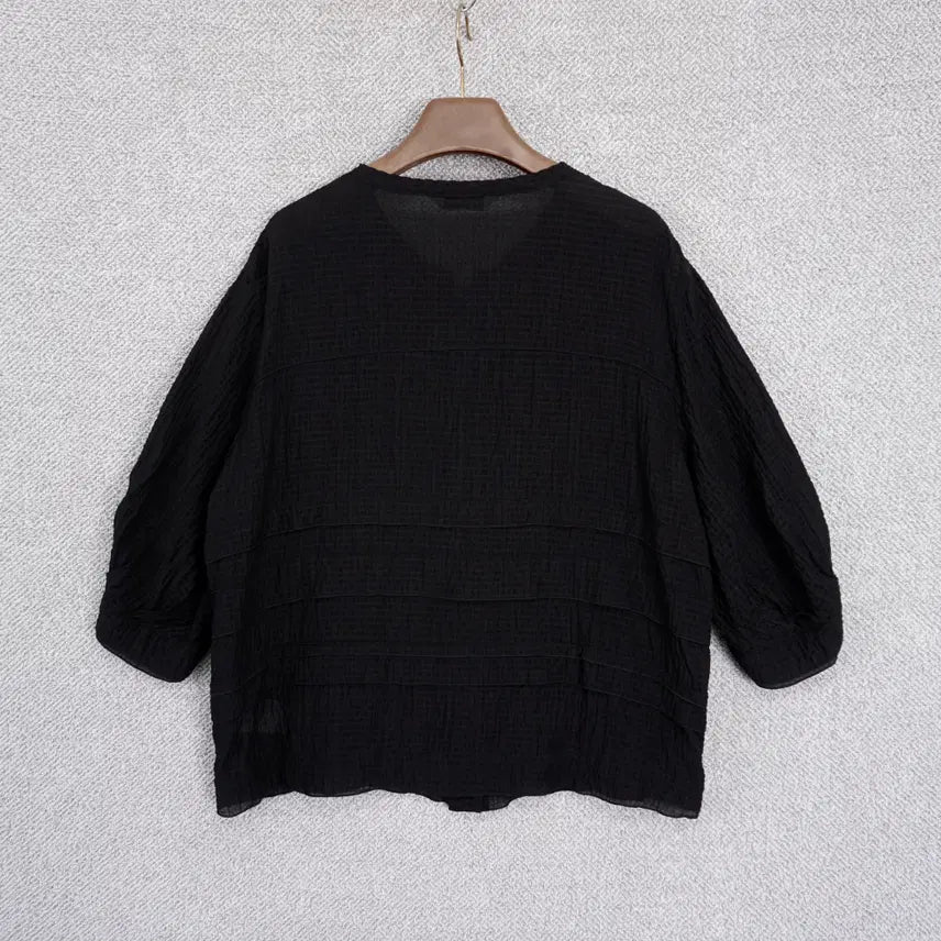 [BUNJANG] Aizbbb 22SS Seersucker Layered Shirring Blouse Jacket Size 66 / 아이잗바바 22SS 시어서커 레이어 셔링 블라우스 자켓 66size