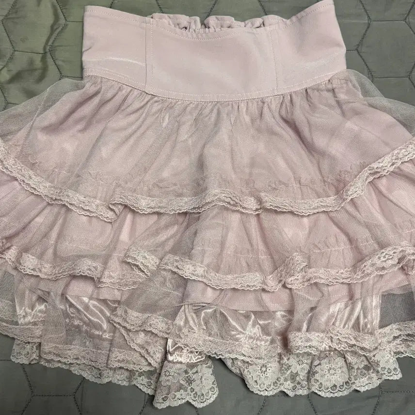 [BUNJANG] Midi Skirt Pink / 양지뢰 양산형 스커트 핑크