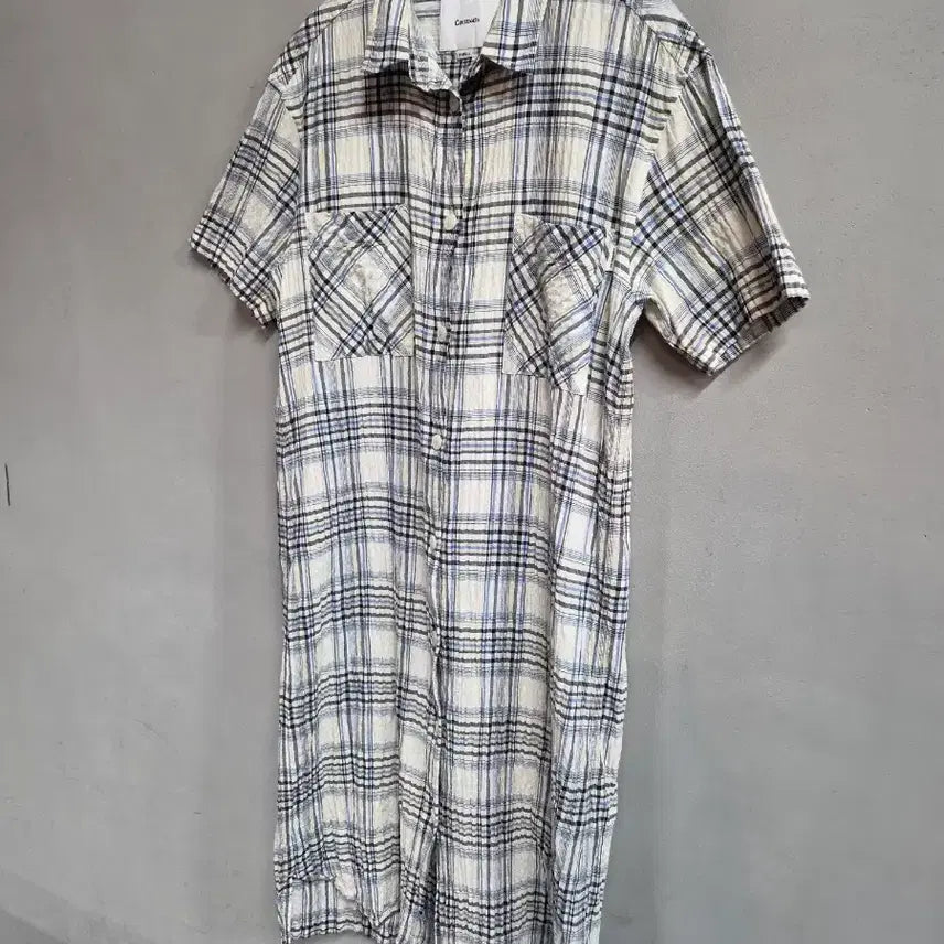 [BUNJANG] Covenatt Seersucker Check Shirt Dress / 커버낫 시어서커 체크 셔츠 원피스 S