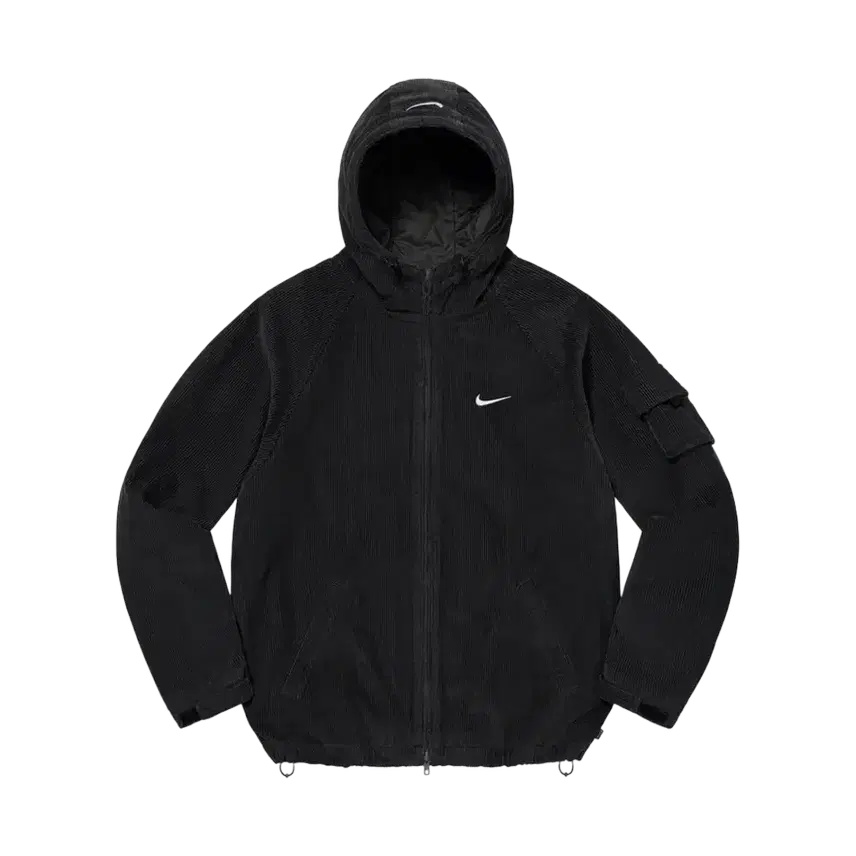 [BUNJANG] Supreme x Nike Arc Corduroy Hooded Jacket Black / 슈프림 x 나이키 아크 코듀로이 후드 자켓 블랙