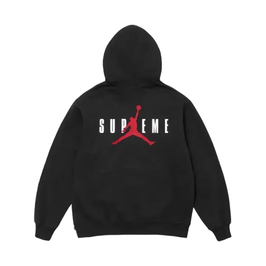 [BUNJANG] Supreme x Jordan Hooded Sweatshirt Black 24FW / 슈프림 x 조던 후드 스웨트셔츠 블랙 - 24FW