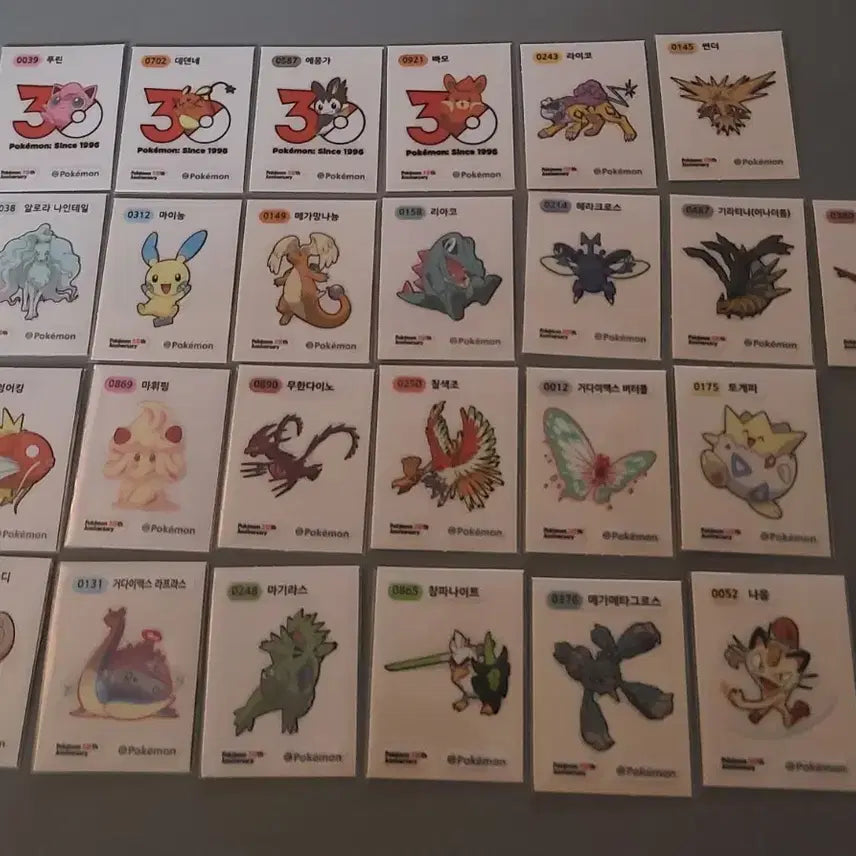 [BUNJANG] Pokemon 30th Anniversary Stickers Bundle Set / 포켓몬 30주년 띠부씰 팝니다.