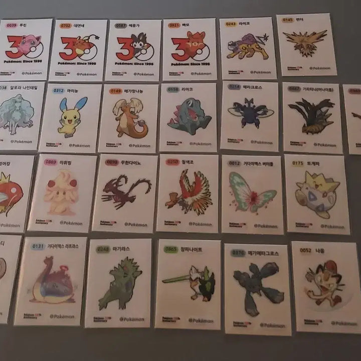 [BUNJANG] Pokemon 30th Anniversary Stickers Bundle Set / 포켓몬 30주년 띠부씰 팝니다.