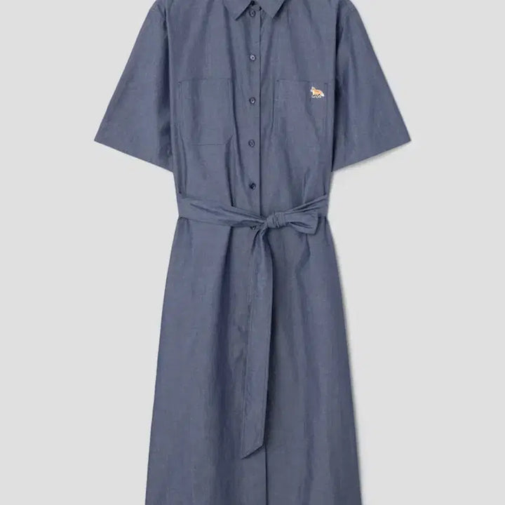 [BUNJANG] Maison Kitsuné Cotton Shirt Dress with Fox Logo / 메종키츠네 셔츠 원피스 새상품 000사이즈