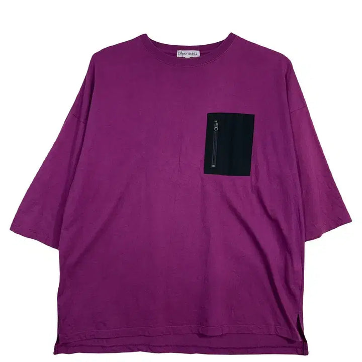 [BUNJANG] Purple Oversized Pocket Short Sleeve T-Shirt / 퍼플 오버핏 포켓 반팔 티 [L] 코튼 100%