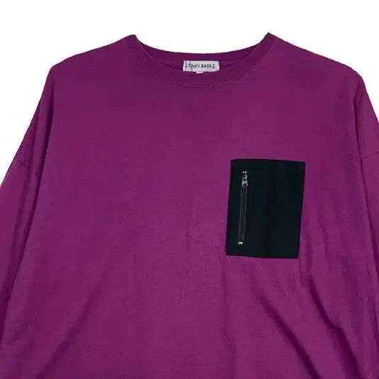 [BUNJANG] Purple Oversized Pocket Short Sleeve T-Shirt / 퍼플 오버핏 포켓 반팔 티 [L] 코튼 100%