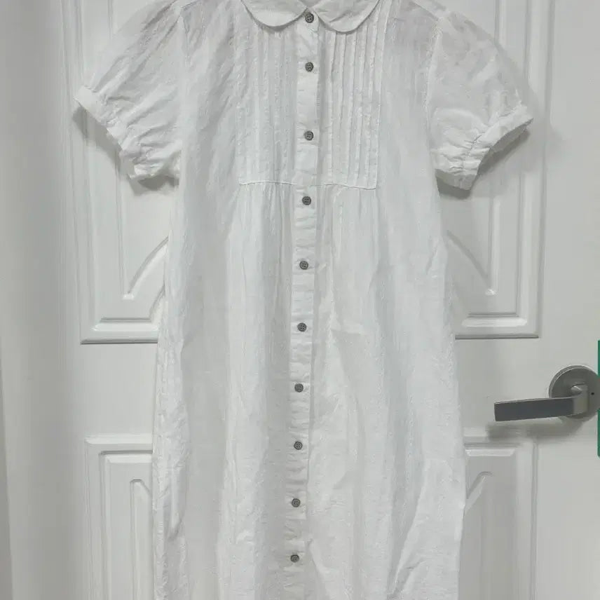 [BUNJANG] Vintage Hong Kong White Blouse Dress / 2. 빈티지 홍콩 화이트 블라우스 원피스 둥근카라 둥근퍼프 핀턱 모리걸