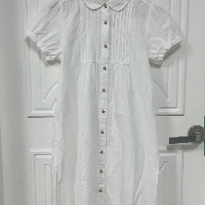 [BUNJANG] Vintage Hong Kong White Blouse Dress / 2. 빈티지 홍콩 화이트 블라우스 원피스 둥근카라 둥근퍼프 핀턱 모리걸