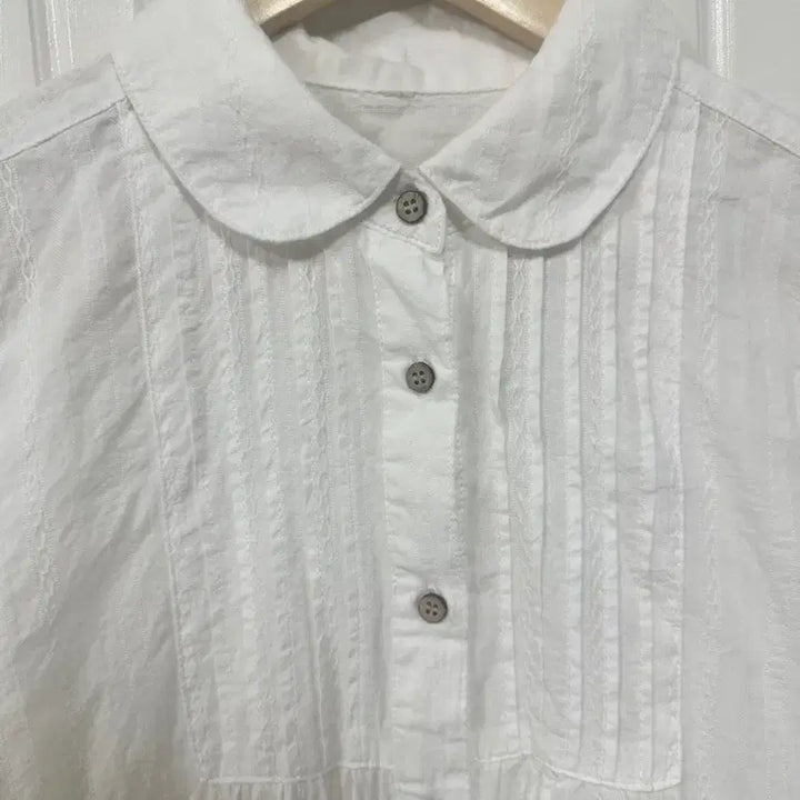 [BUNJANG] Vintage Hong Kong White Blouse Dress / 2. 빈티지 홍콩 화이트 블라우스 원피스 둥근카라 둥근퍼프 핀턱 모리걸