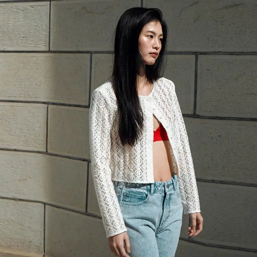 [BUNJANG] YUERE Lace Cardigan Black / 유에르(YUERE) 레이스가디건 44-55 새상품