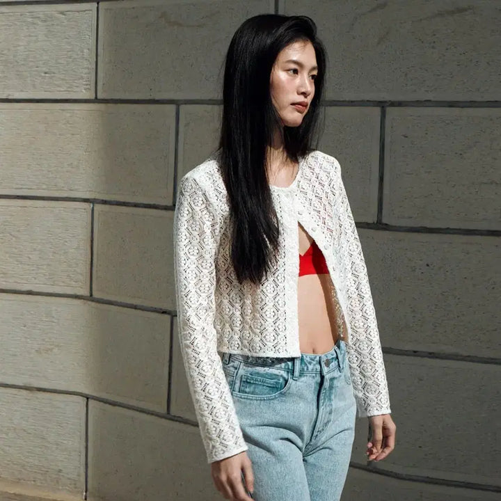 [BUNJANG] YUERE Lace Cardigan Black / 유에르(YUERE) 레이스가디건 44-55 새상품