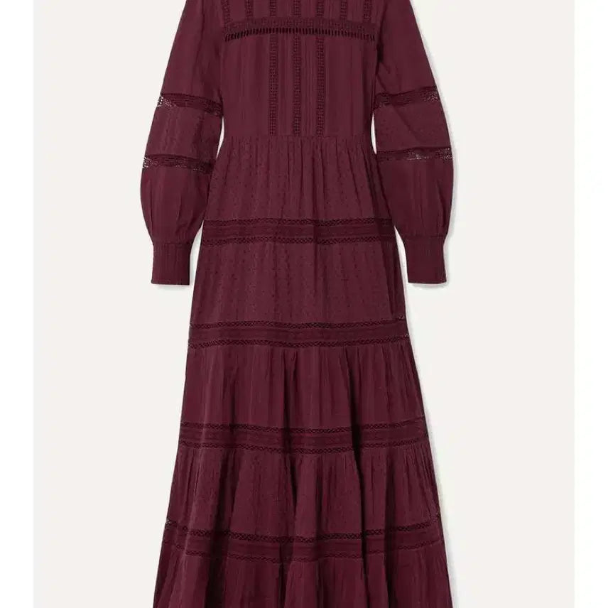 [BUNJANG] Sé, New York Pascal Crochet Trim Embroidered Cotton Voile Maxi Dress / 씨뉴욕 파스칼 크로셰 트림 엠브로이더드 코튼 보일 맥시 드레스 원피스
