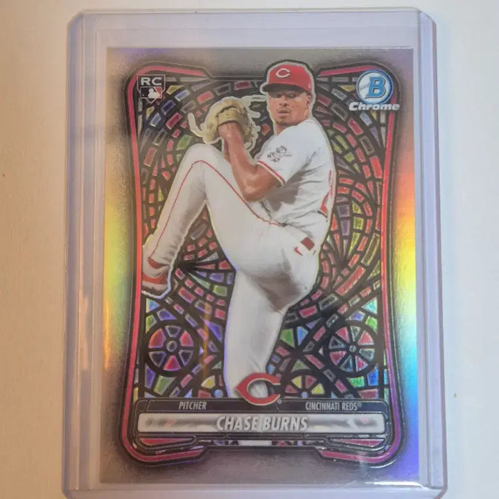 [BUNJANG] MLB Chase Burns SSP Etchings in Glass Rookie Card / MLB 카드 신시내티 체이스 번스 ssp 엣치 인 글래스 루키