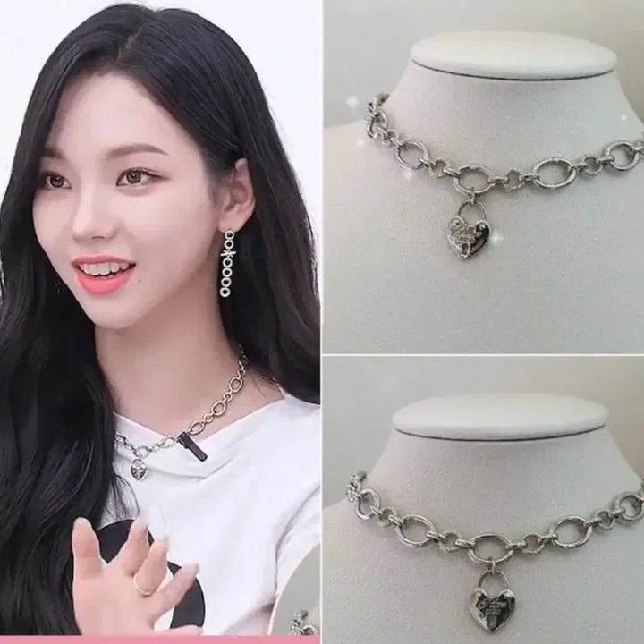 [BUNJANG] Heart Lock Choker Necklace / (카리나 착용)Heart Lock Choker 체인 초커 목걸이