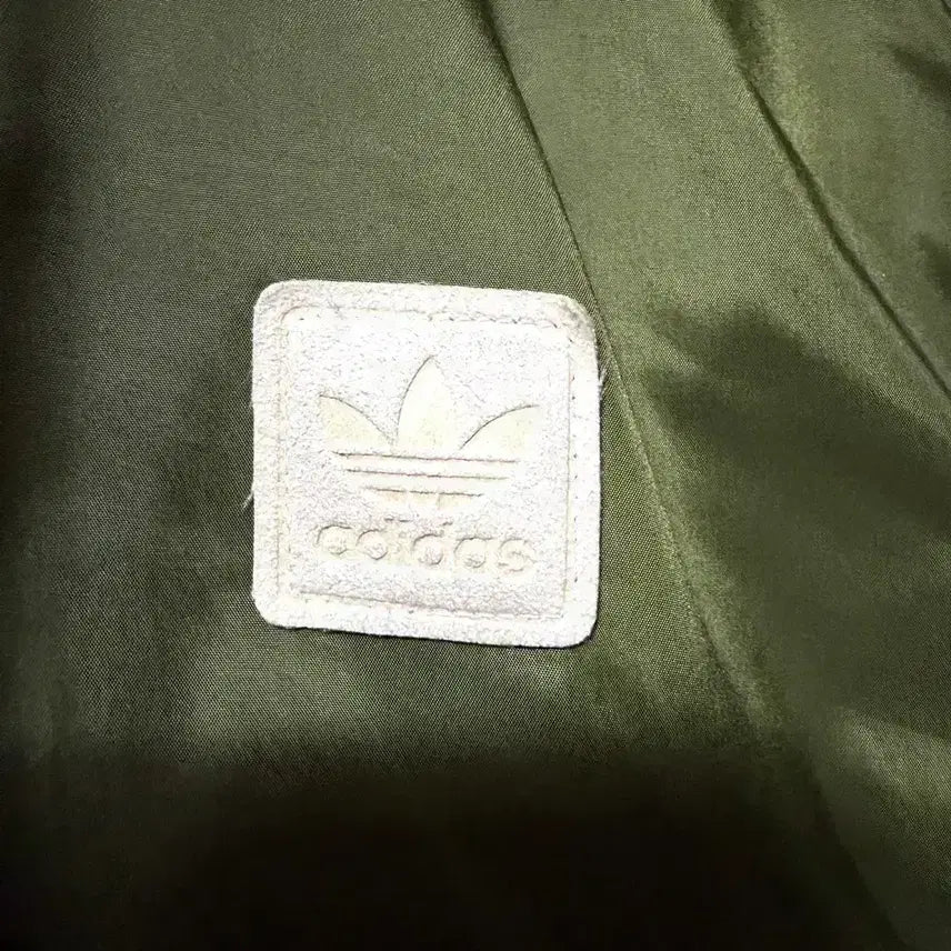 [BUNJANG] Adidas Khaki Hooded Down Padded Parka Jacket Size 95 / [M,95]아디다스 야상 패딩 자켓 덕다운 카키