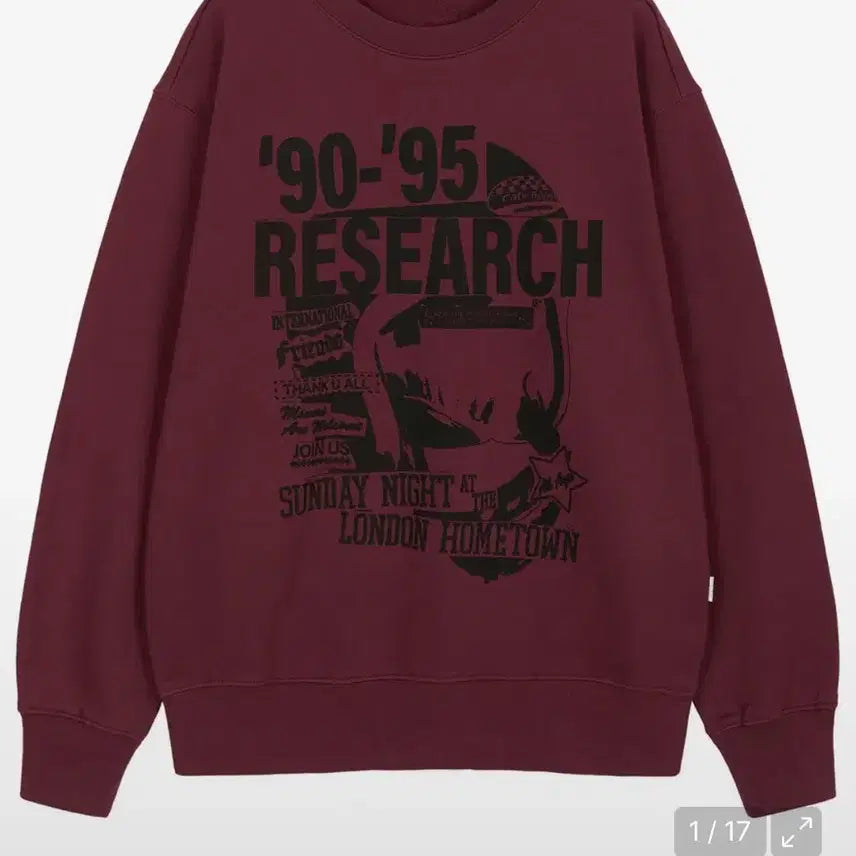 [BUNJANG] Vivastudio Research Sweatshirt M Maroon Burgundy / [새상품]비바스튜디오 맨투맨