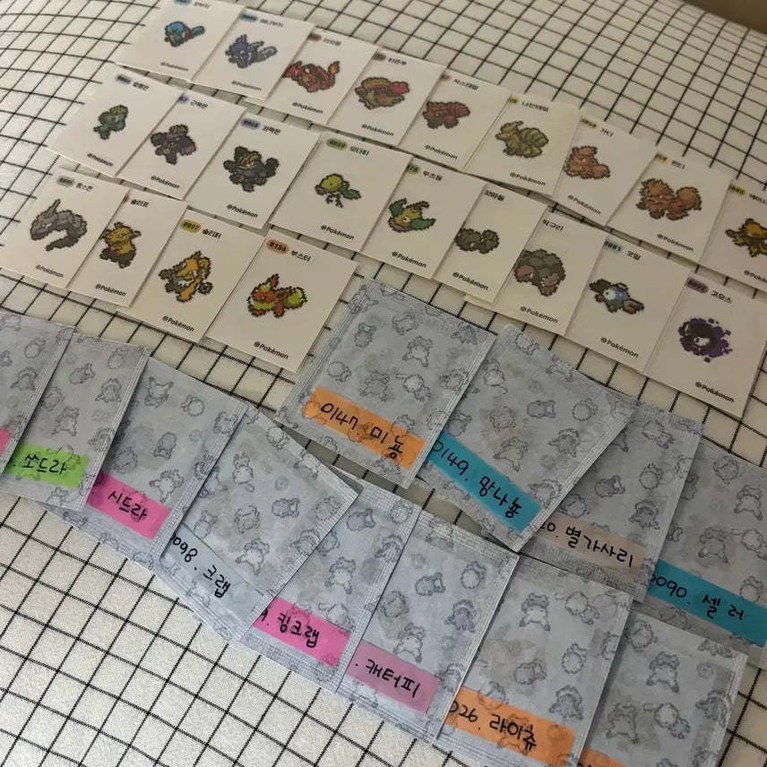 [BUNJANG] Pokemon Pixel Stickers Bundle Set / 포켓몬 픽셀 띠부씰 일괄