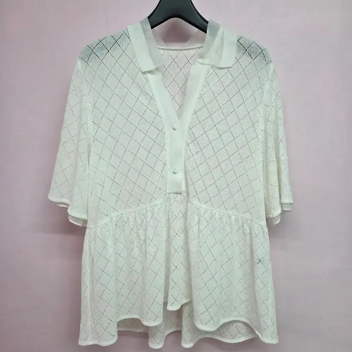 [BUNJANG] Sisley Summer Knit Top Ivory Size 55-66 / 시슬리 여름 니트티 55-66