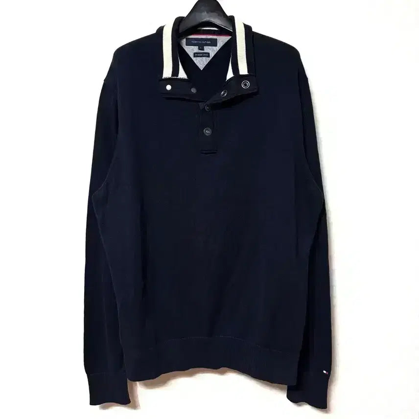 [BUNJANG] Tommy Hilfiger Half-Button Knit Sweater / [L,100]타미힐피거 하프버튼 니트 반단추 곤색