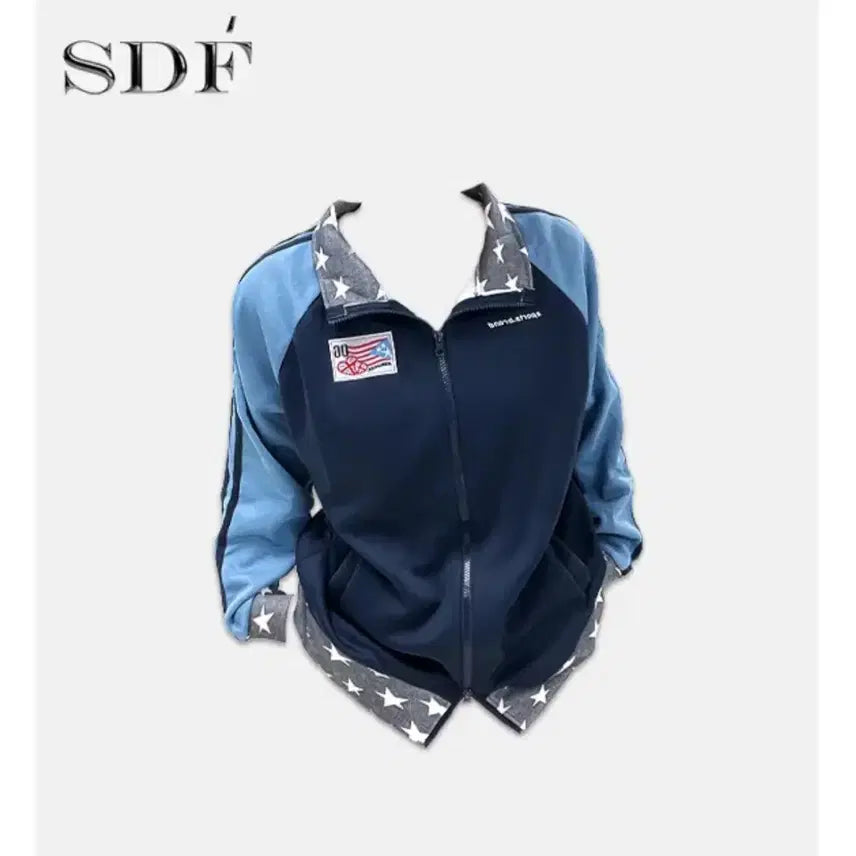 [BUNJANG] Avely Star Color-Block Track Zip-Up Jacket / 에이블리 스타 배색 트랙집업