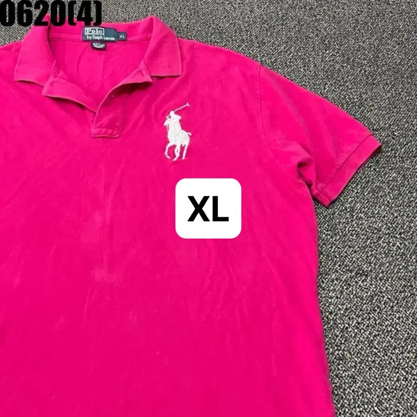 [BUNJANG] Polo Pink Short-Sleeve Polo T-Shirt (Vintage 0620) / [XL] 폴로 | 핑크 반팔 카라 티셔츠 (빈티지 0620)