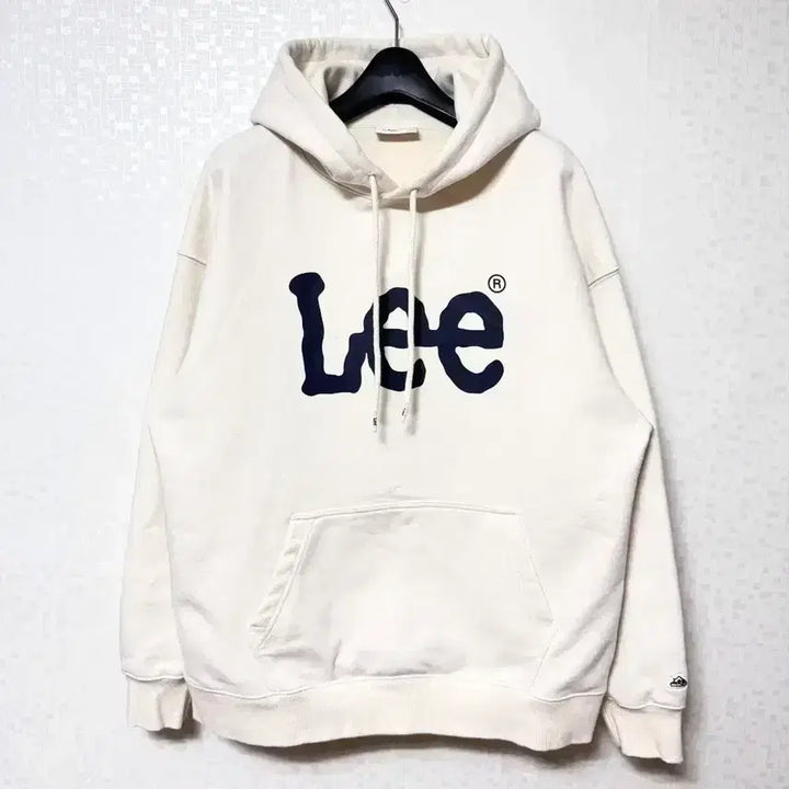[BUNJANG] Lee Big Logo Hoodie Ivory Oversized Fit / [M,95]Lee 빅로고 후드티 아이보리 오버핏