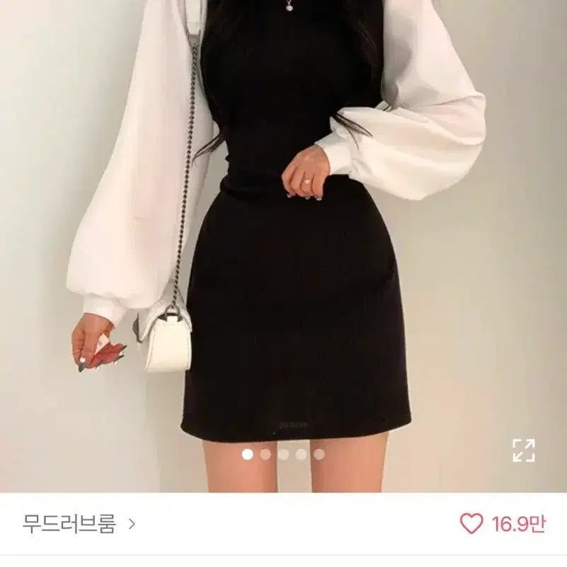 [BUNJANG] Black Puff Sleeve Dress / 블랙 퍼프원피스